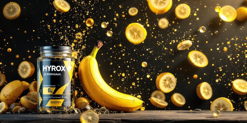 Hyrox ishrana: energetski gel, elektrolit napitak, zalogaj i banana pored slajda i wall balls u teretani